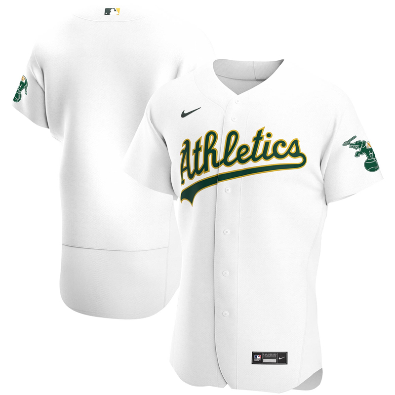 2020 MLB Men Oakland Athletics Nike White Home 2020 Authentic Official Team Jersey 1